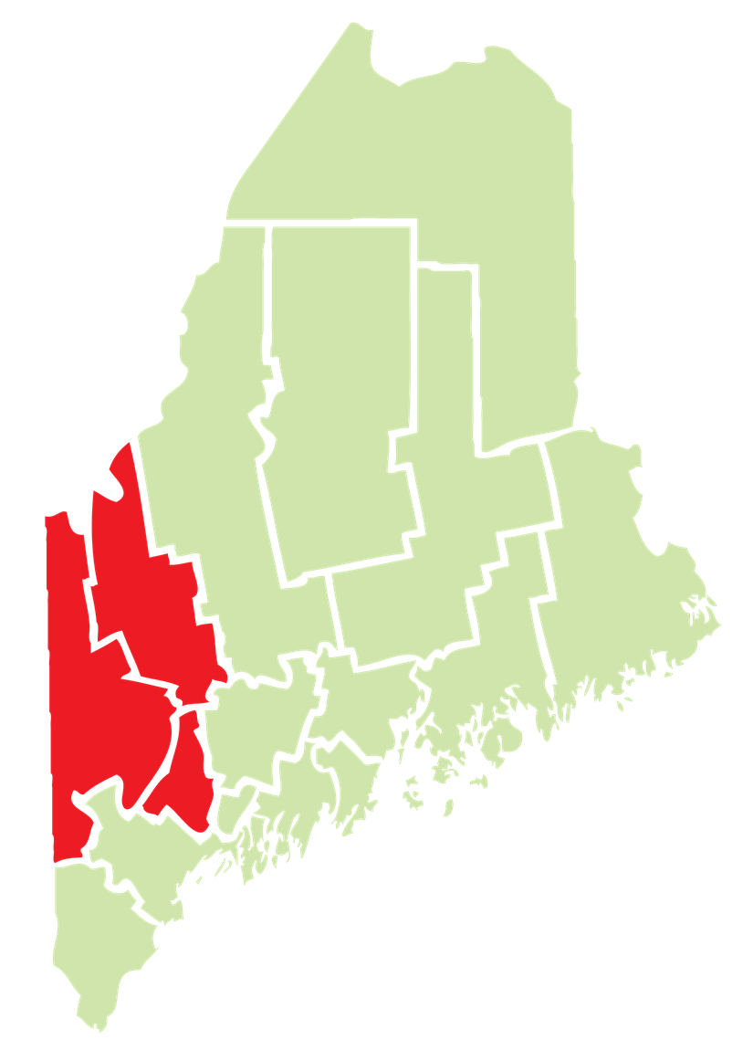 Maine Map with county lines